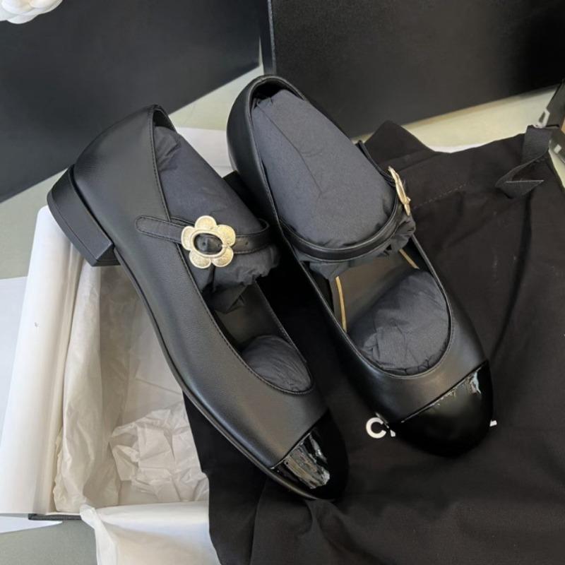 Sheepskin version~ Flower buckle leather shoes flat single shoes women's shallow mouth Mary Jane shoes ladyshoes small leather shoes