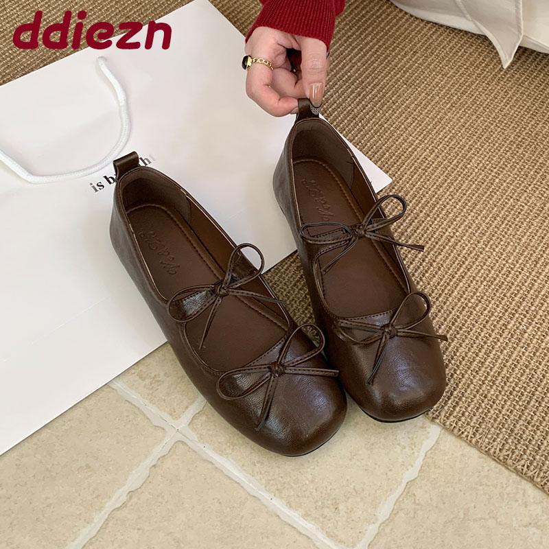Mode Mode Schleife Damen Ballerinas Slipper Schuhe Damen Quadratische Zehenpartie Schuhe Weiche Flache Damen Mary Janes Ballerinas Schuhe