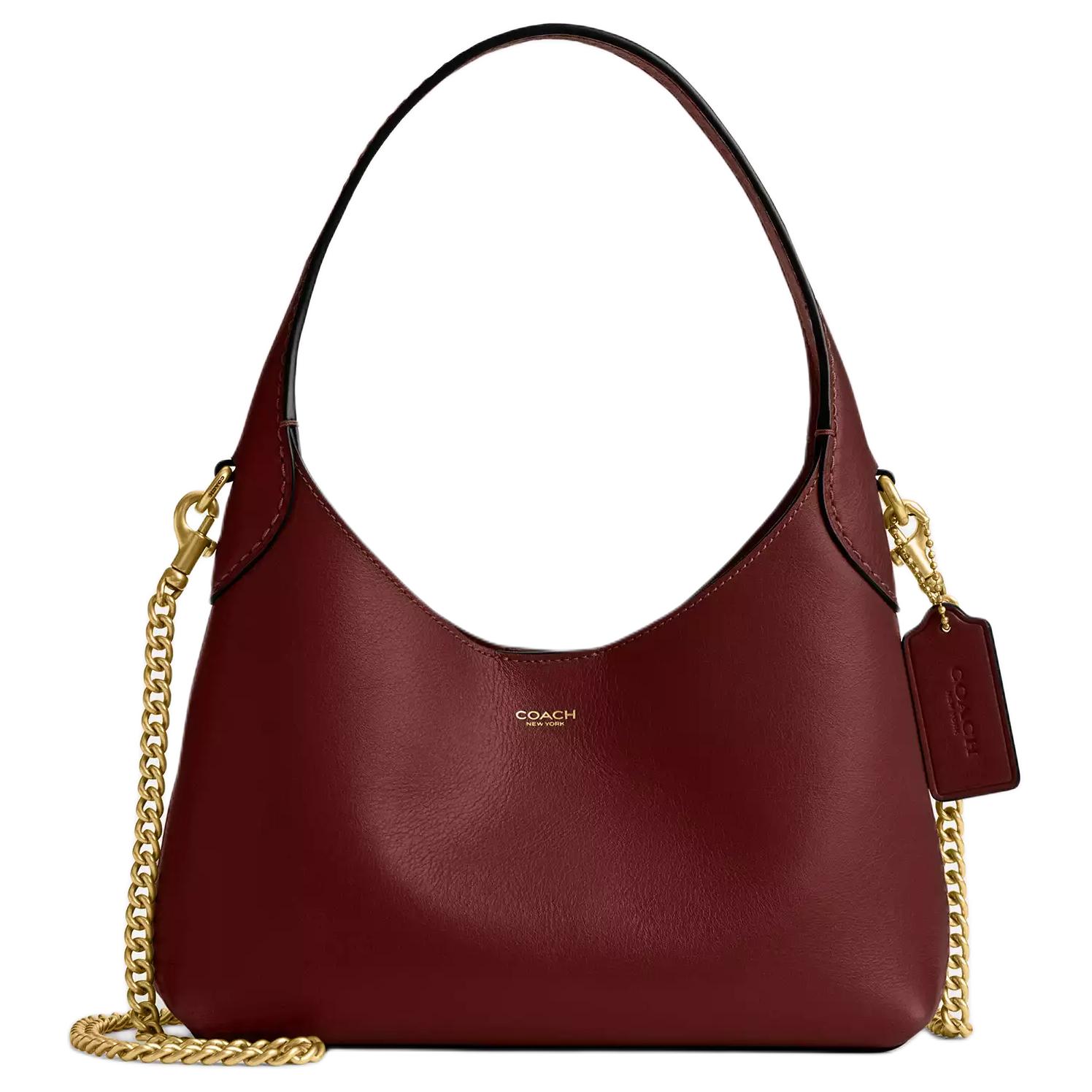 

Coach Brooklyn 23 Logo Magnetic Closure Pebbled Leather Handheld Crossbody Shoulder Bag Medium Women handbags Ruby CW614-B4XEP Basic Set (Bag+Dust Bag)