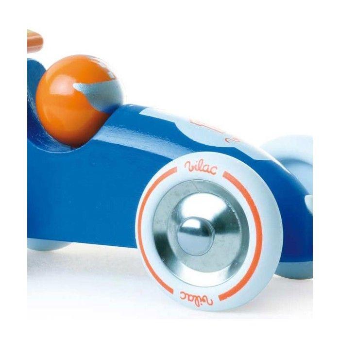 Vilac Pull-along Racing Car - Model 2309y - Blue and Orange Colours