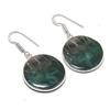 Natural Malachite Gemstone 925 Sterling Silver Jewelry Earring 1.69" AEE-10966