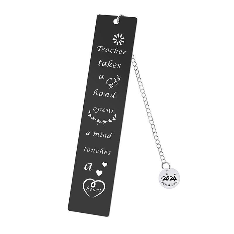 2024 Teacher's Day Engraved Round Pendant Bookmark - Student & Teacher Souvenir Gift
