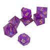 7pcs Polyhedral Dice Set Epoxy Resin Purple Exquisite Polishing Board Games Dice Set for Role Playing Games Party