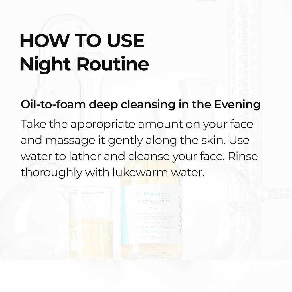 Dr.Melaxin TX Tranexamic Acid Ampoule Cleanser 100ml / 5.07fl oz, Moisturizing, Cleansing for Sensitive Skin