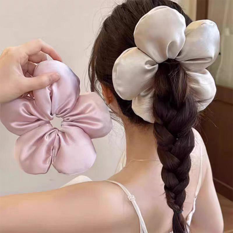 Chouchou à fleurs exagérées, style coréen, accessoire tendance pour cheveux de vacances, pour femmes et filles