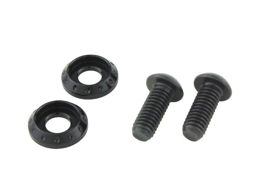 

POSH FAITH Motorcycle Machined License Plate Holder Set for (Black, 2-Piece Set) CB400SF, MT-09, Zephyr, NINJA250, PCX, Grom, etc. (Product Code чёрный