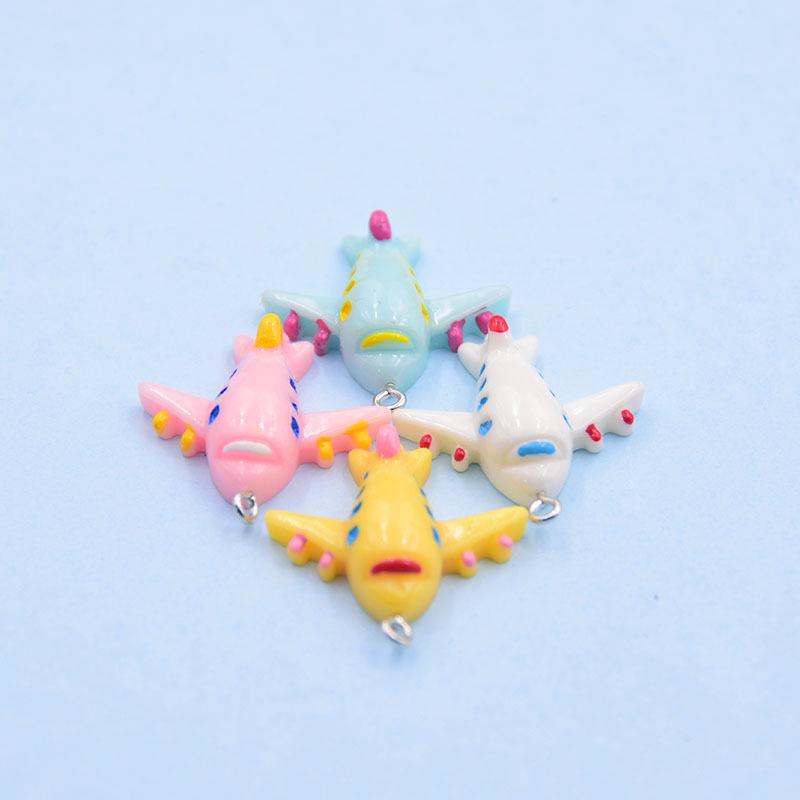 Resin Airplane Fighter Pendant Keychain - DIY Handmade Jewelry Accessory