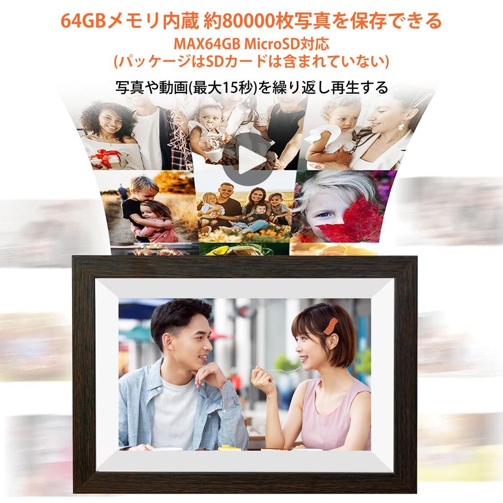 FHD1920x1280 64GB Digital Photo Frame New Year Sale 2K Motion Weather Simultaneous Photo and Video Date Shooting Display inch WIFI IPS Touch Screen