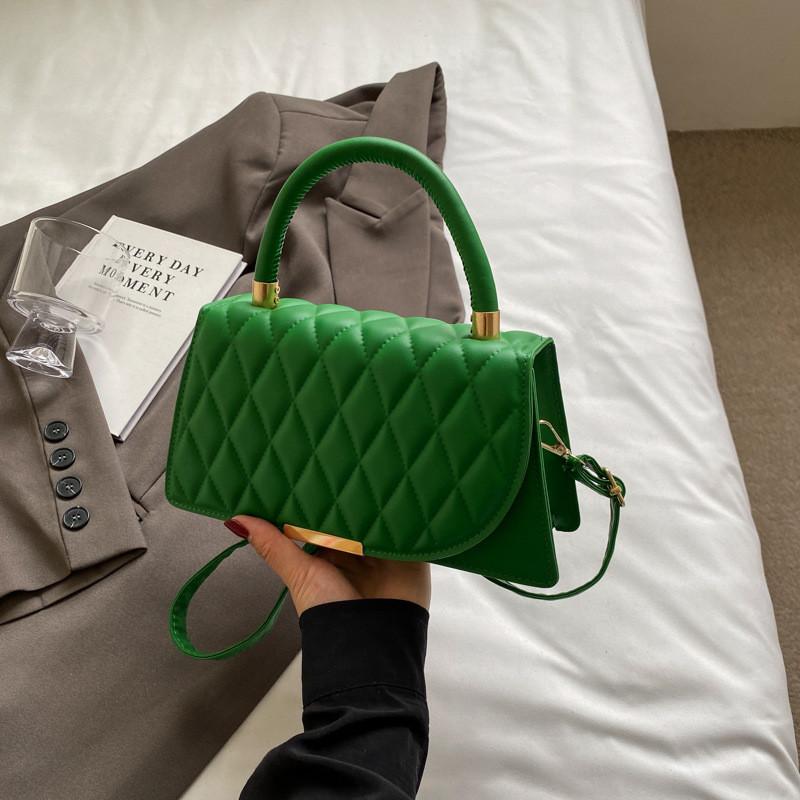 Trendy Summer Fashionable Pu Square Shoulder Bag For Women In Pink Green Or Khaki