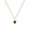 Egg-Shaped Emerald Full Diamond Light Luxury Temperament Gorgeous Full Diamond Necklace Female Versatile Collarbone Chain Titanium Steel