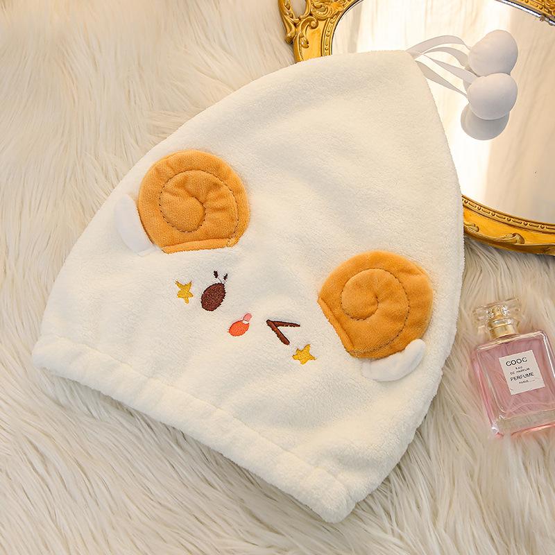 Cartoon Shepherd Star Dry Hair Cap Micron Yarn Princess Cap Coral Fleece Absorbent Dry Hair Towel