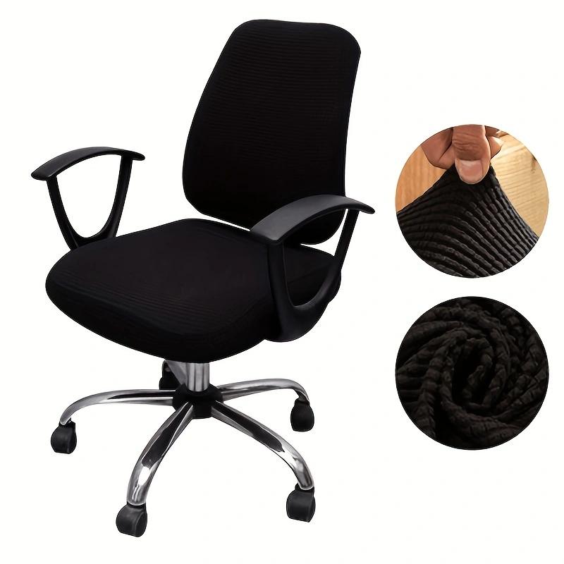 2Pcs/Set  Office Chair Cover Solid Color Stretch Jacquard Elastic Covers For Desk Computer Chair