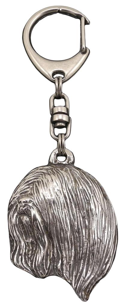 Lhasa Apso - Silver-plated key ring with dog, handbag decoration, backpack pendant by Art-Dog brand