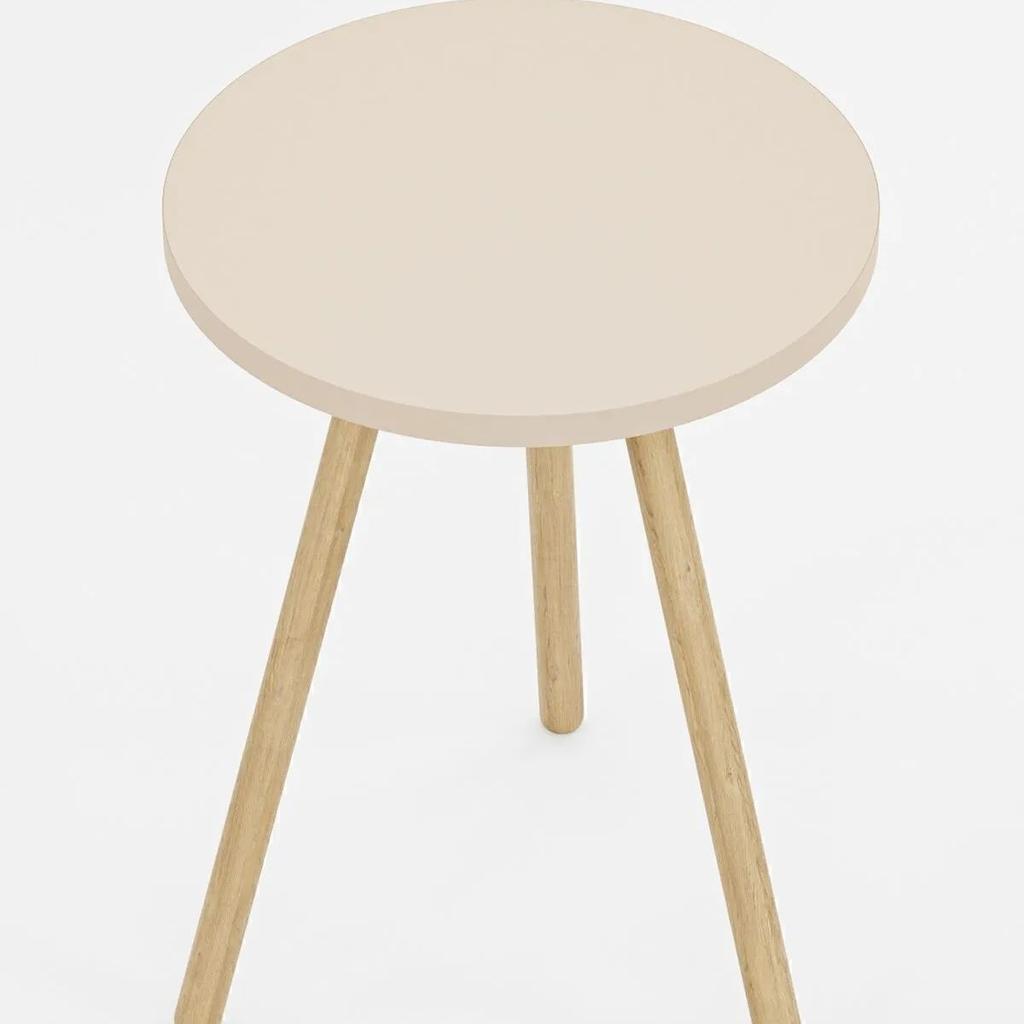 Round Side Table Wooden Legs Single Nesting Coffee Table Home Living Room Decoration and Furniture