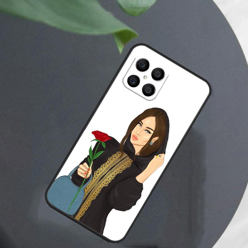 Muslim Islamic Arabic Hijab Girl For Honor Magic 8 7 5 6 Pro Case For Honor 200 400 Lite 50 70 90 X8c X8b X9a X9b X9c X9d Win