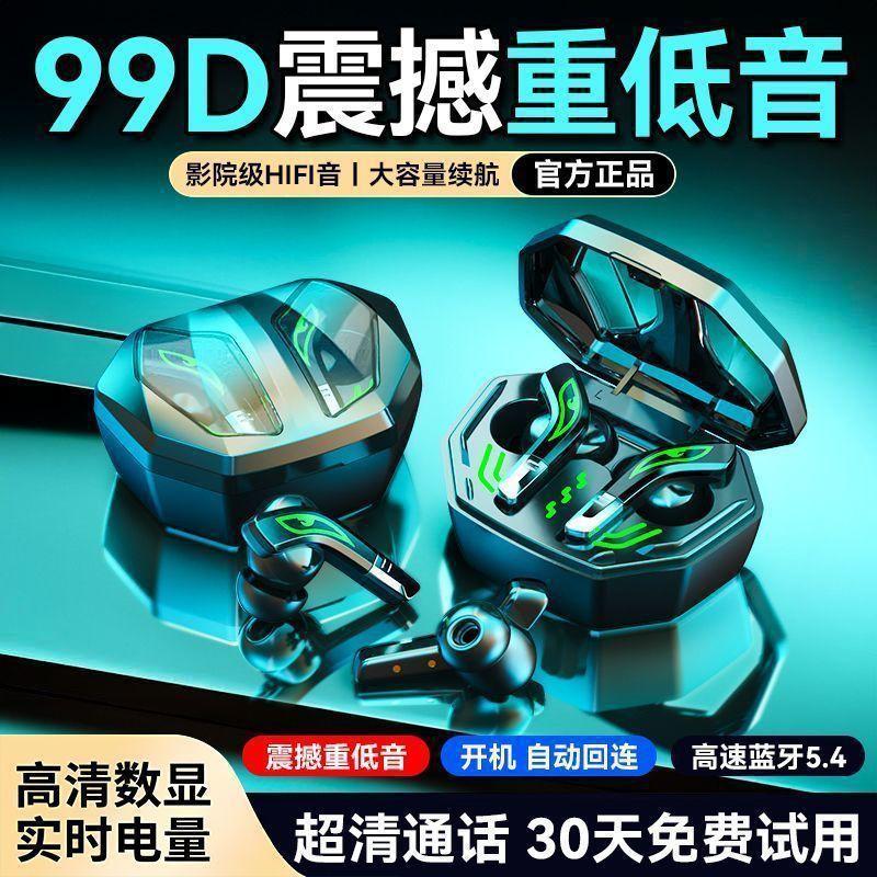 MD158 Wireless Gaming Earbuds With Bluetooth 5.3 Low Latency IPX4 Sweatproof 30H Playtime Dual Device Connect