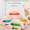 Montessori Colorful Translucent Wooden Car Toy for Toddlers - Sensory Building Blocks