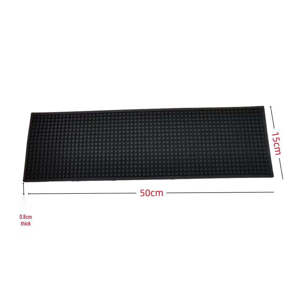 Black Non-slip Heat-insulating Rubber Bar Mat and Teaware Drainer Coaster