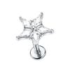 1PC G23 Titanium 16G Marquise Lotus CZ Flower Flat Back Stud Labret Tragus Helix Cartilage Conch Earring Piercings Sexy Jewelry