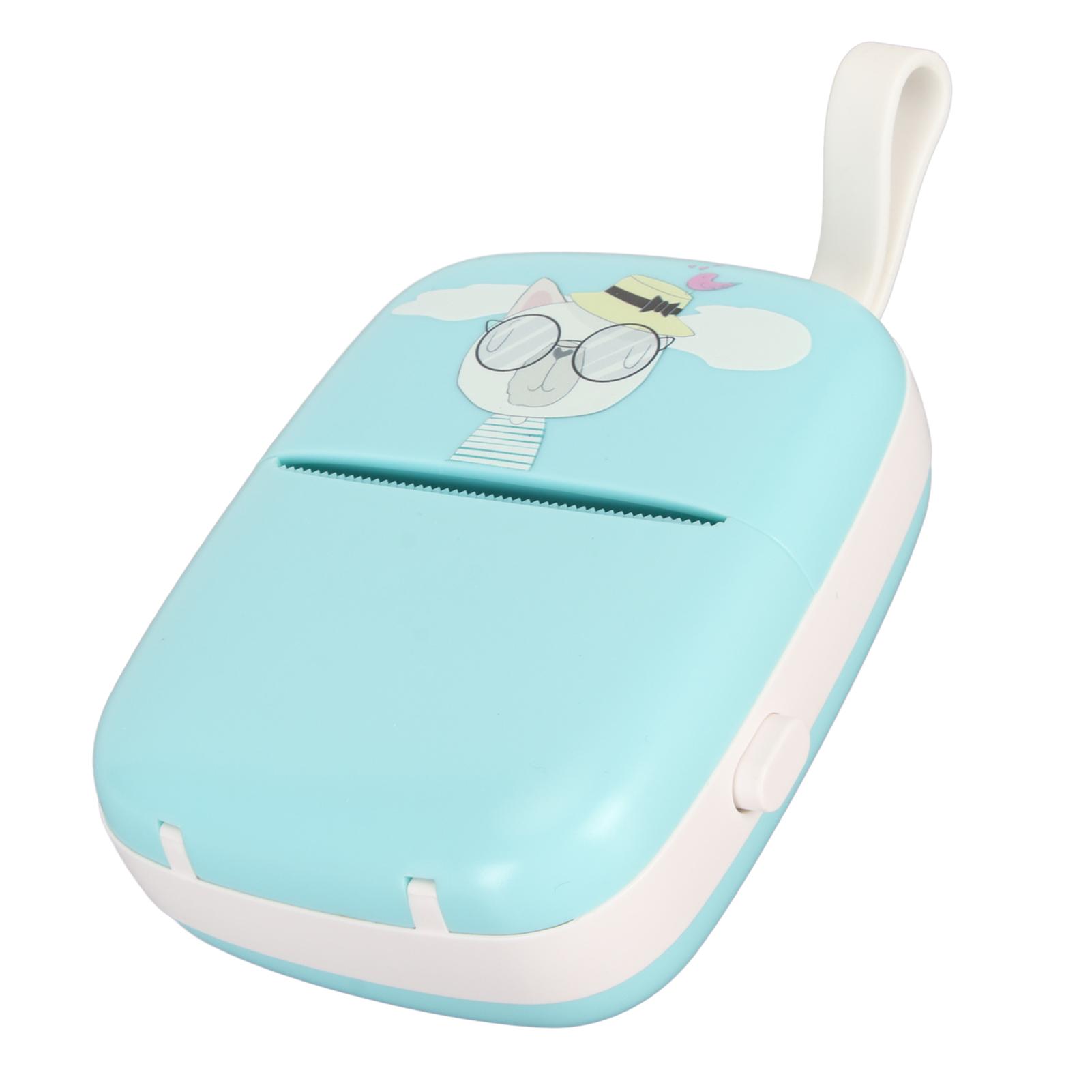 

Карманный термопринтер с 3 рулонами бумаги для заметок и этикеток, мини-фотопринтер со встроенным аккумулятором синий