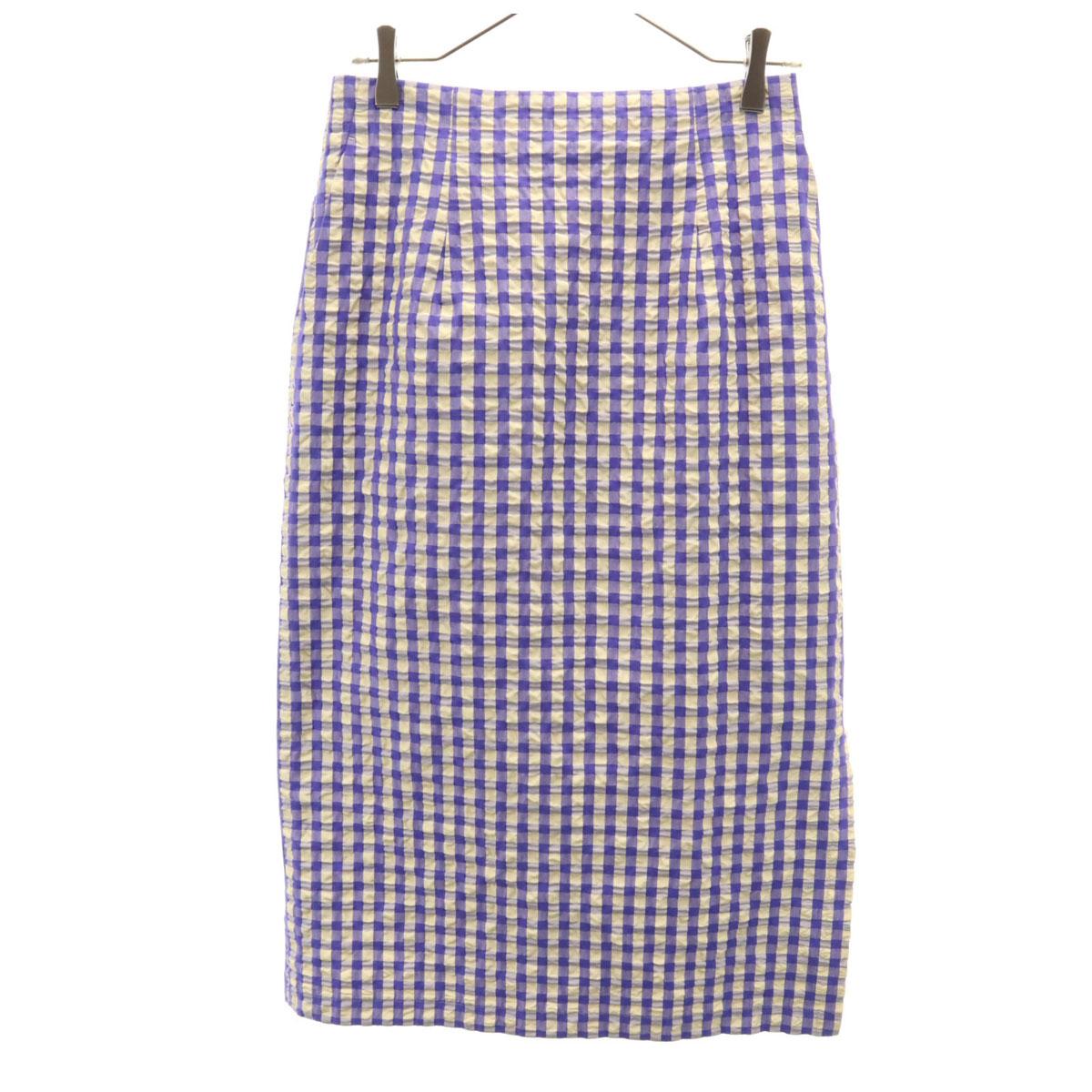 

JOURNAL STANDARD made in Japan Gingham check Long length Seersucker Tight Skirt Women Used