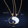 2PCS Yin Yang Tai Chi Gossip Stainless Steel Necklaces Couple Pendants Necklaces Jewelry Bijoux Acier Inoxidable Femme N2052S01