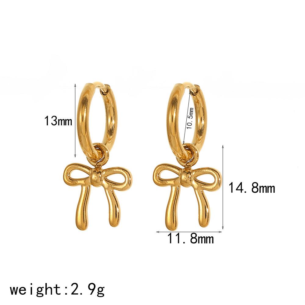 

Light Luxury Zircon Bow Earrings For Women With Cubic Zirconia And Stainless Steel Jewelry Style H