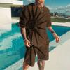 Men's New Animal Printed Breathable Round Neck T-shirt Shorts Set Outdoor Casual Two-piece Set