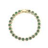 Gold Plated Emerald Tennis Bracelet Male Hip Hop Lesbian Personality Premium Sense Full Diamond Zircon Bracelet
