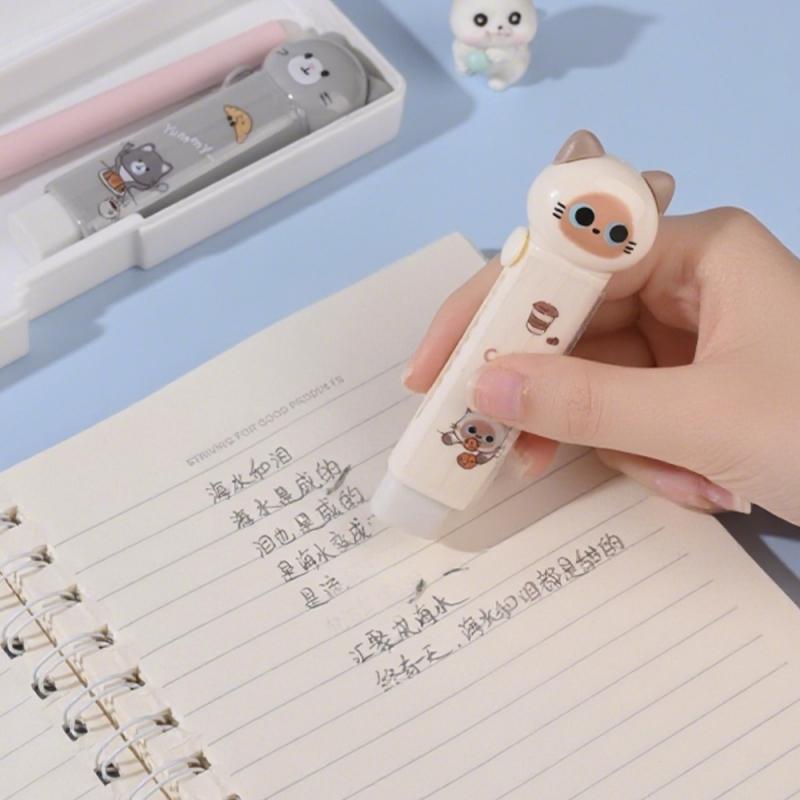 1/4pcs Cartoon Cat Town Eraser Mini Kitty Push Type Rubber Erasers for Pencil Cleaning Stationery School Student