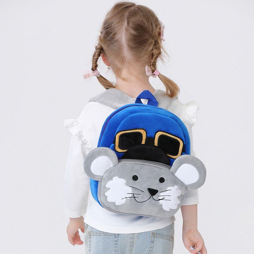 Cartoon Animal Plush Backpack Lightweight Kindergarten Backpack Children School Bag Outing Leisure