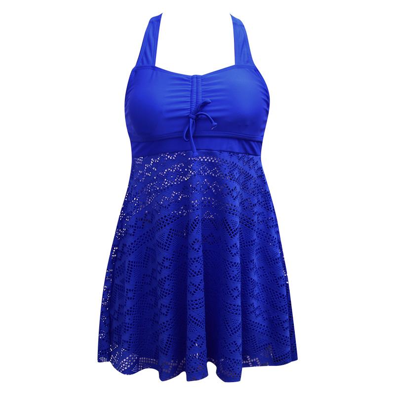 Plus Size Two Pieces Swimsuits Swimwear Women Soild Color Summer Bathing Suits Tankini Beachwear Bikini Swimdress