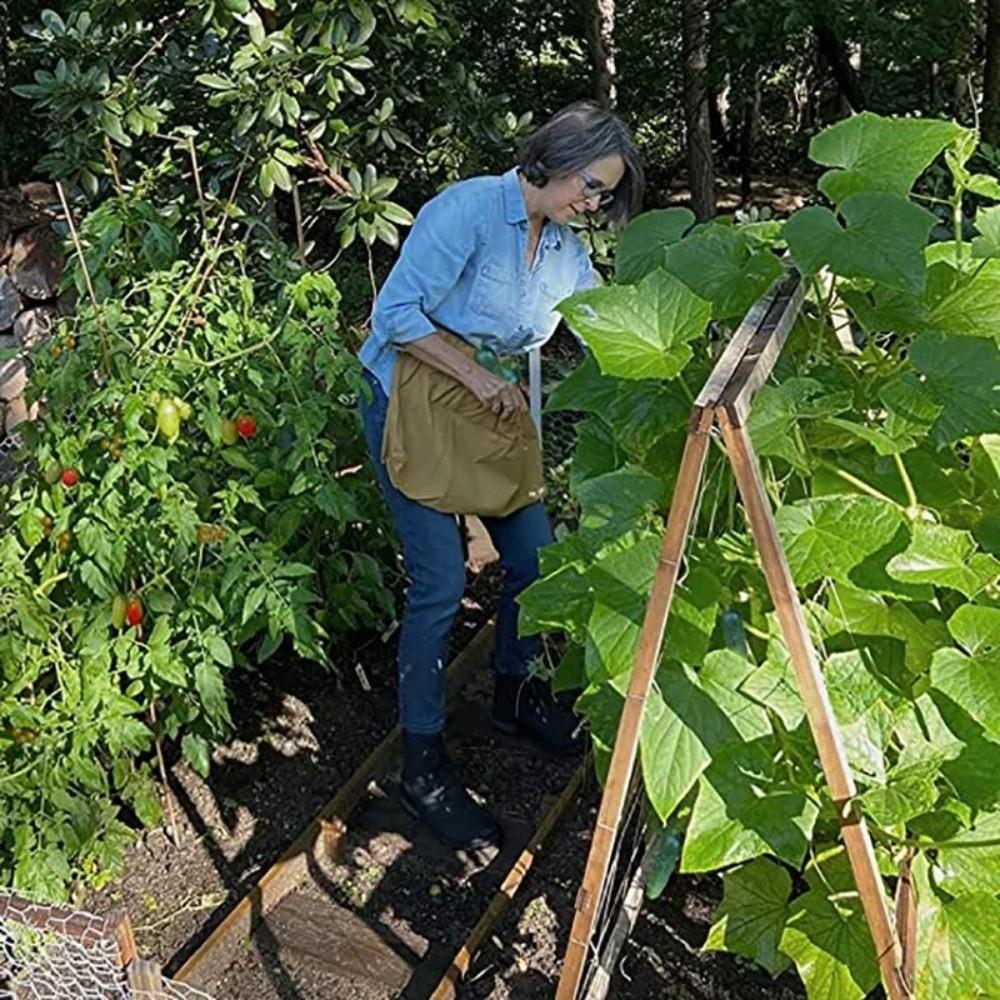 Wide Opening Garden Harvest Apron Large Capacity Vegetable Storage Bags Egg Collecting Pouch  Herbs