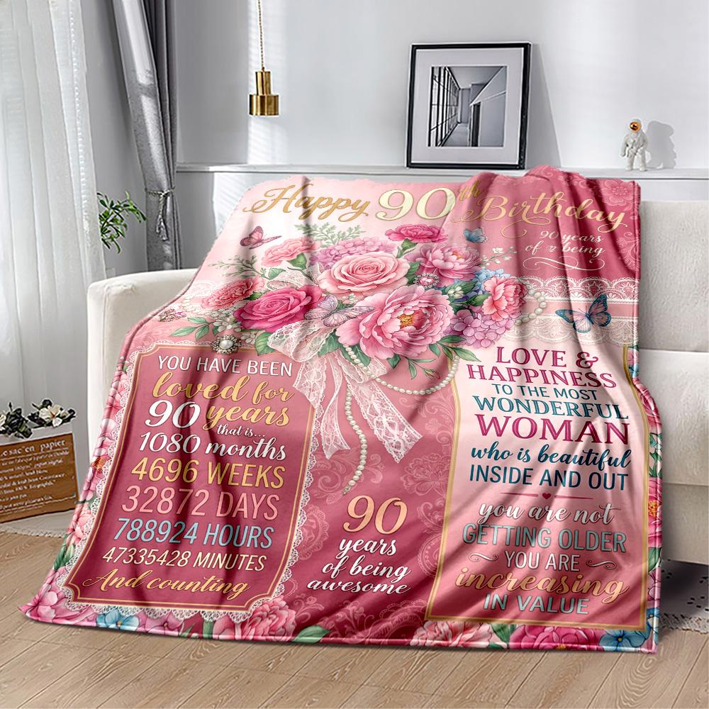 Vintage 1936 Anniversary Greetings Flannel Blanket-Soft and Suitable for Sofas,Beds,Offices,Travel,All Seasons,Great Gift for Holidays and Birthdays.