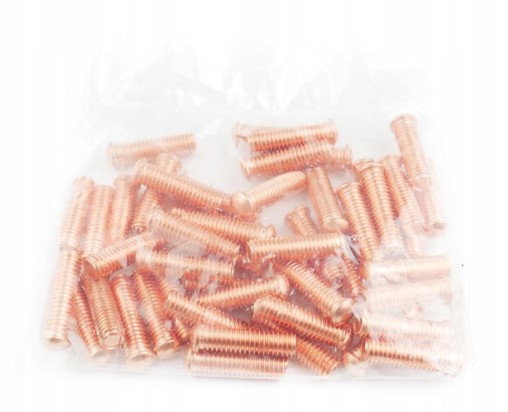 Nity gwintowane miedziowane m6x20mm 50szt do spottera wyciąganie wgnieceń