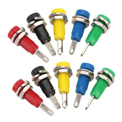 J.40003 2mm Panel Socket 5 Colors 30Vac‑60Vdc Maximum.10A Banana Jack Socket with Spring Leaf for Inverters Ships