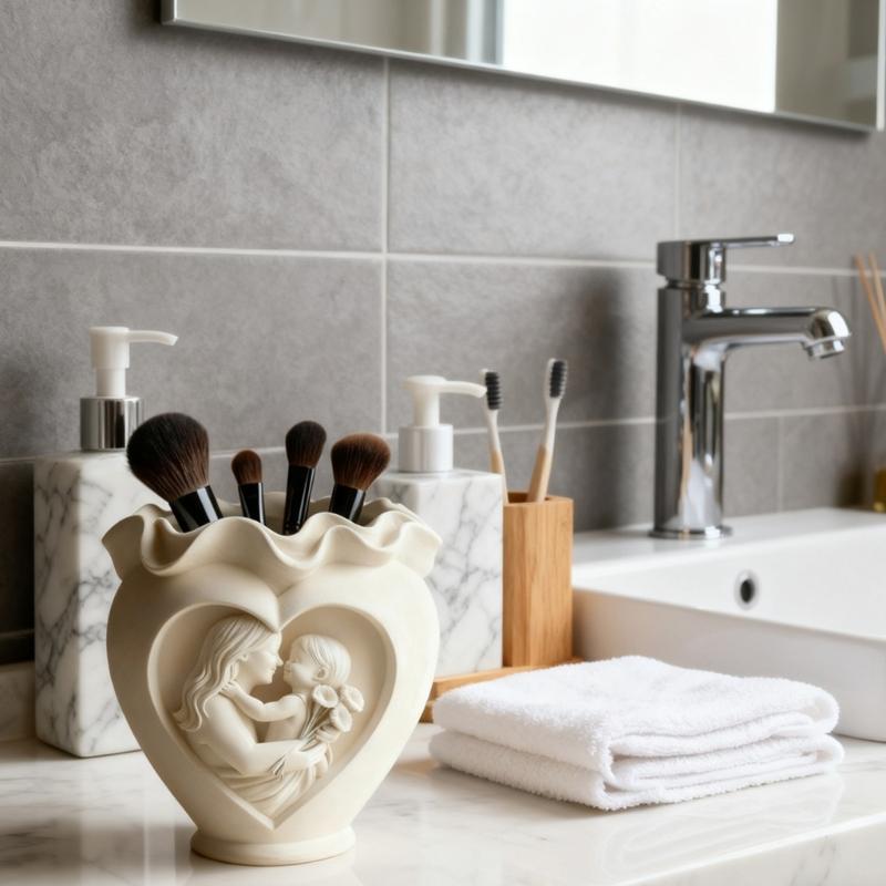 Heart Shaped Mother Daughter Silicone Planter Mould Crafting Tool For Casting Concrete Art And Home Decoration