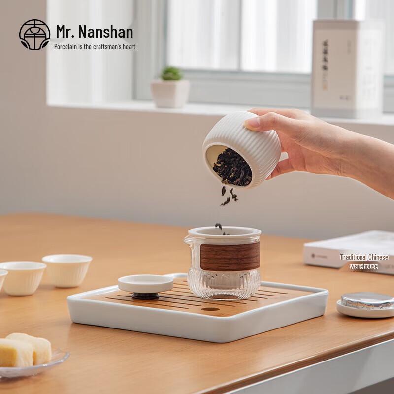 Mr. Nanshan Zen Style Ceramic Tea Set with Square Tray