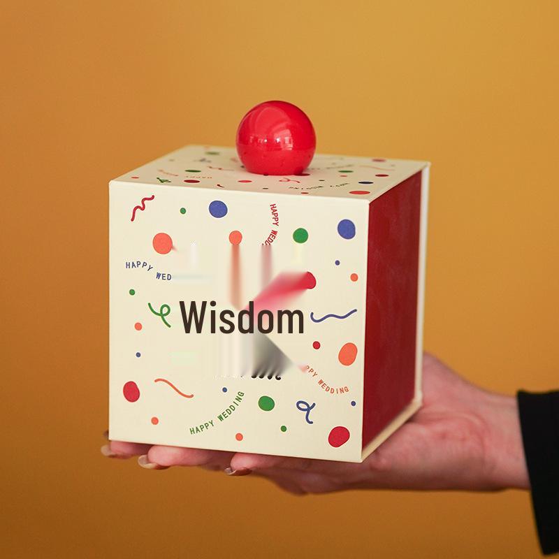 

Large Capacity Wedding Candy Gift Box - Engagement Fold-Free Packaging 10.1*10.1*13cm