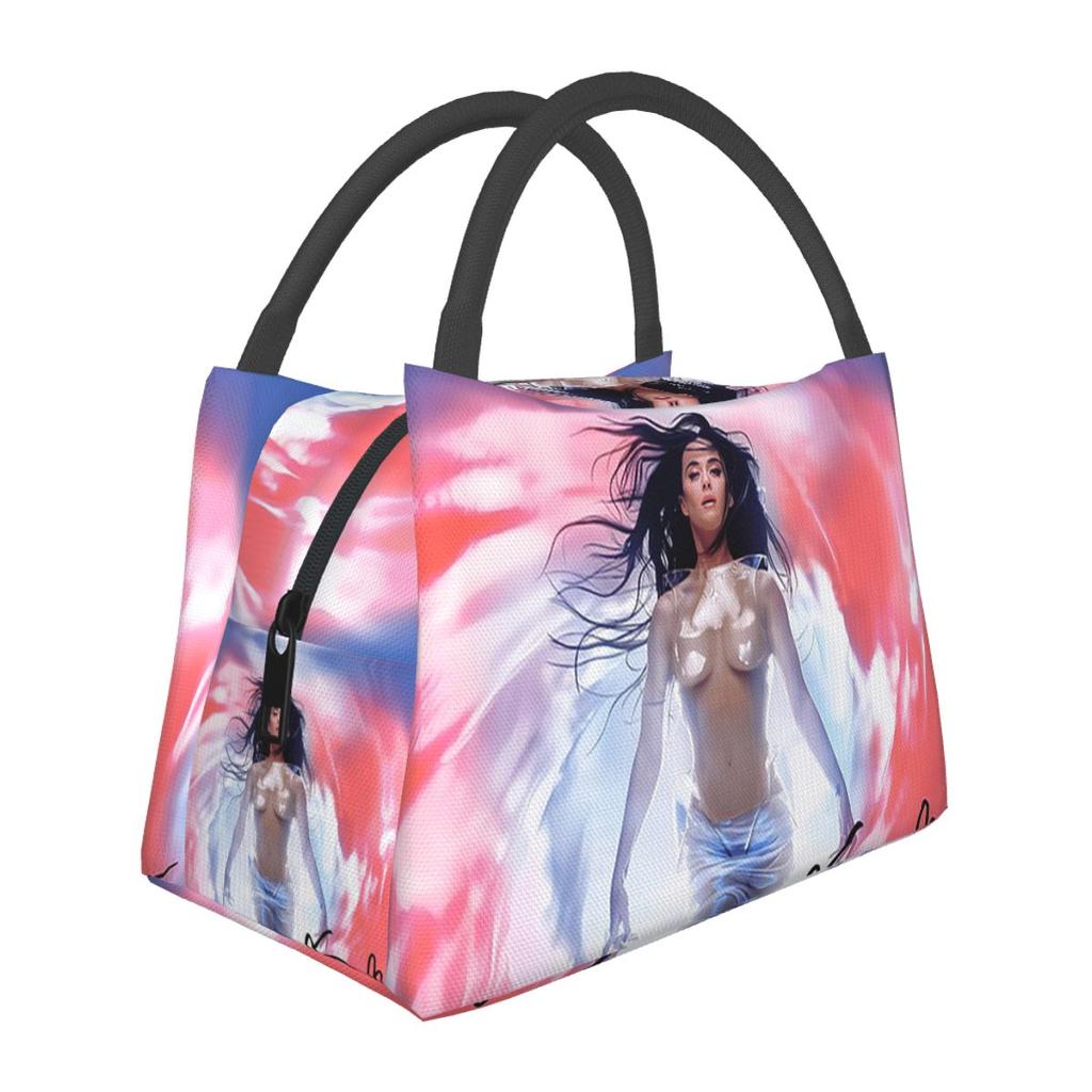 Katy Perry Autograph Insulated Lunch Bag for Women Bento Storage Food Boxes Portable Container Cooler Thermal Lunch Box Tote