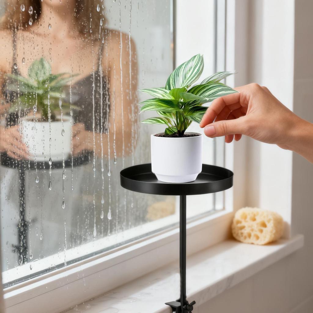 Window Plant Shelves Adjustable Metal Floating Window Sill Plant Stand Window Plant Holder Wall Mounted Plant Shelves
