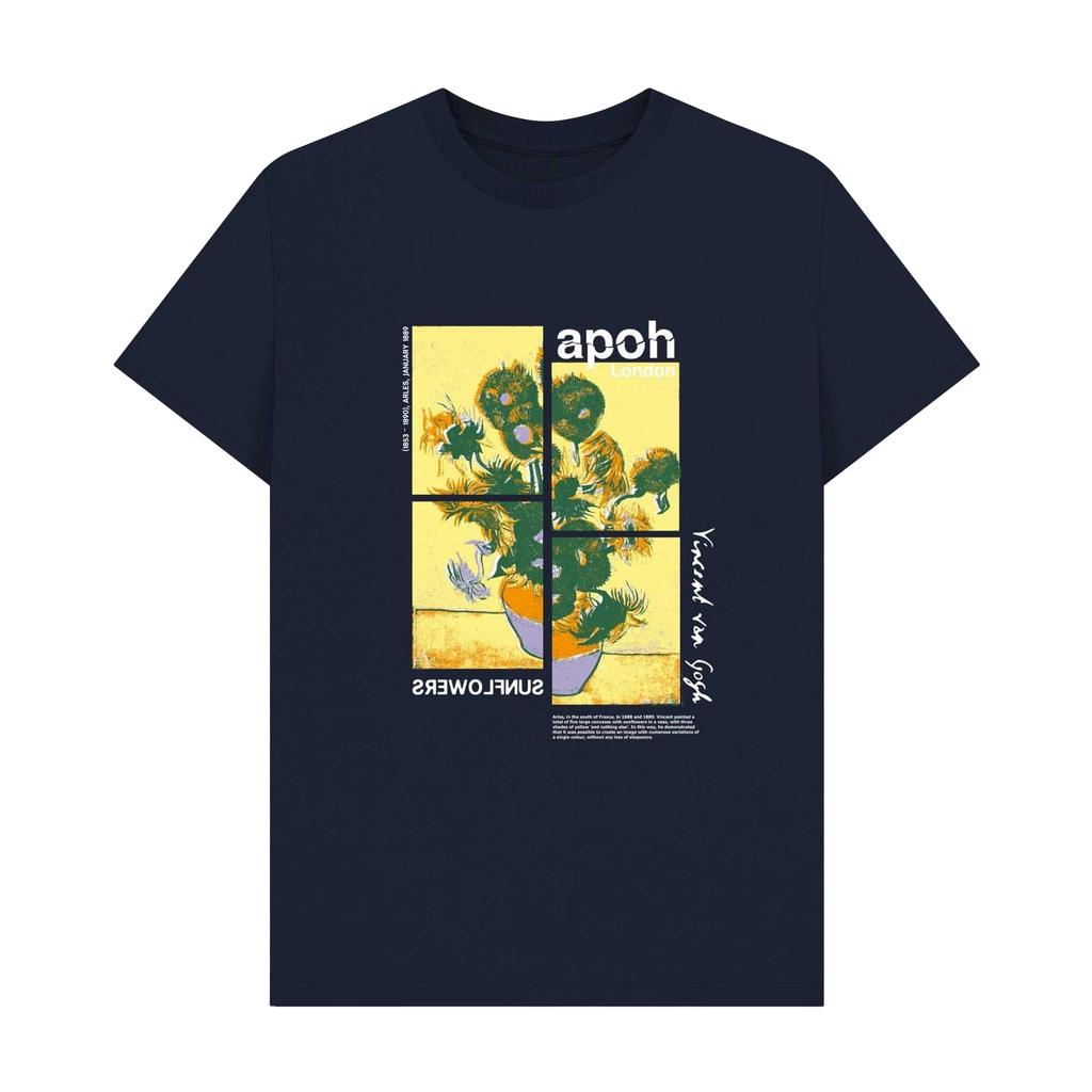 Apoh Unisex Adult Sunflowers Jigsaw Vincent Van Gogh T-Shirt