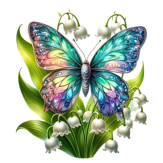 Flower Butterfly Design Window Sticker Adhesion No Glue Waterproof Wall