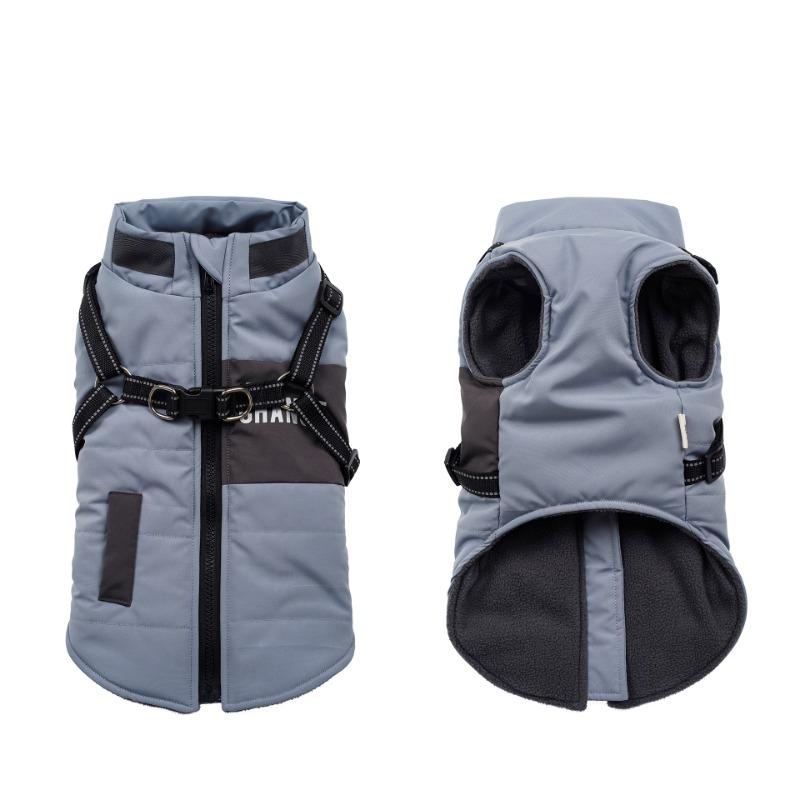 New Dog Clothes for Autumn and Winter Pet Windproof Stand-up Collar Dog Cotton Coat Reflective Thickened Warm Pet Clothing