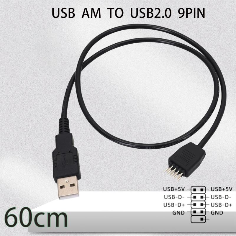 USB A Male To Motherboard 9Pin Header Cable For Internal Computer Connection And DIY PC Builds