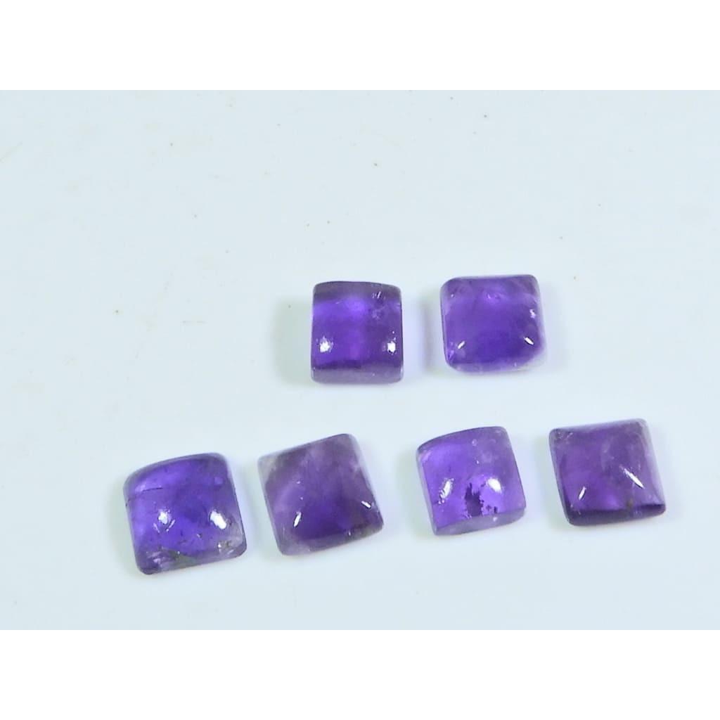 8X8MM Natural Amethst Ring Size Square Cabochon Loose Gemstone 6 Pcs Lot A-422