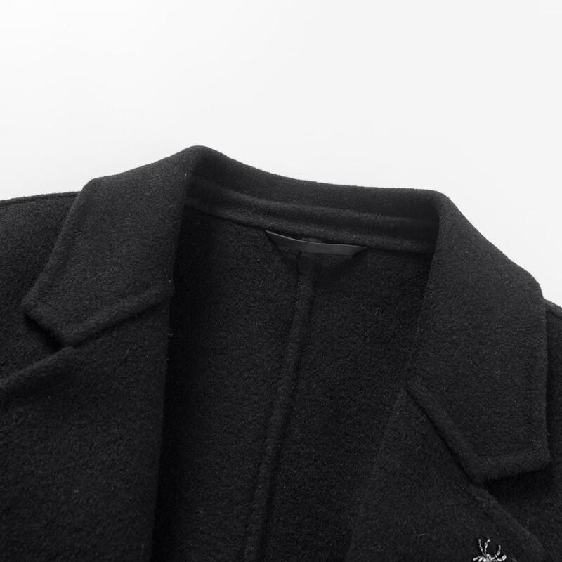 Yalu Men's Wool Blend Lapel Overcoat