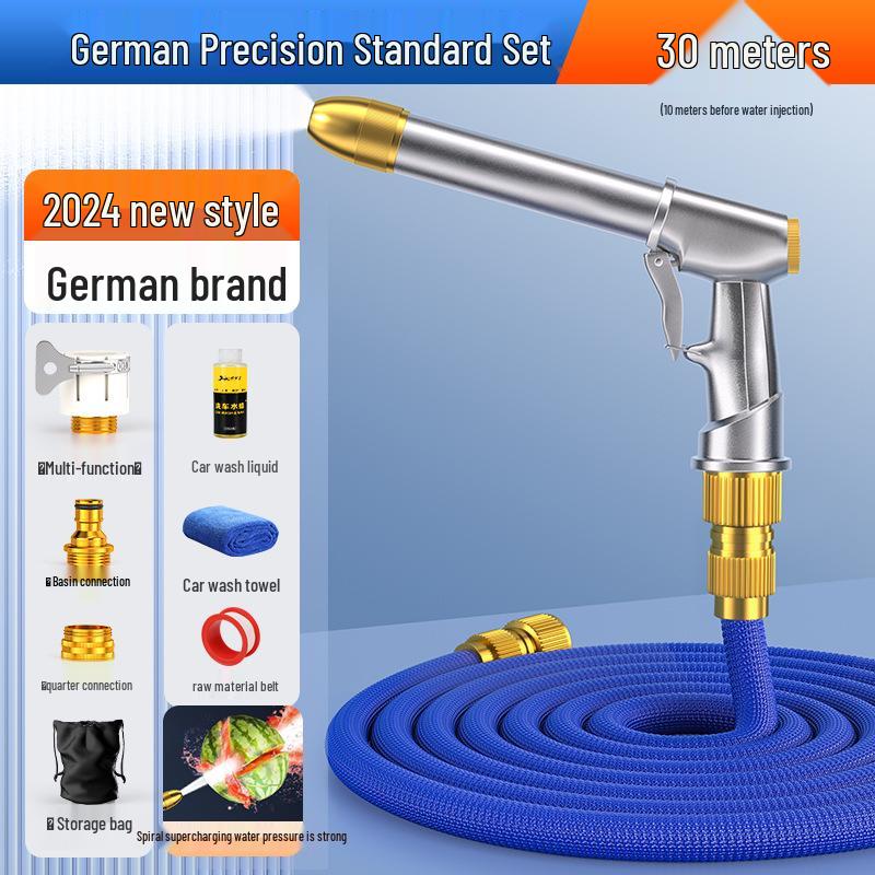 High-Pressure Telescopic Car Wash Water Gun with Soft Hose Nozzle