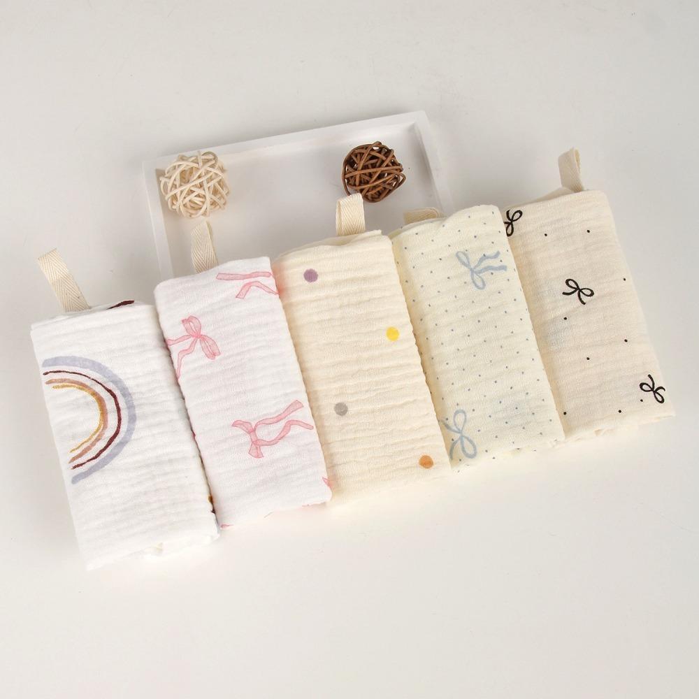 New 4-Layer Pure Cotton Baby Cotton Washcloth Soft Absorbent Square Towels Gauze Cotton Baby Towels Newborn Burp Cloth