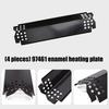 Porcelain-Coated Steel Heat Plate Replacement for 97461, Four-Piece Barbecue Part Set for Cooking Zone Heat Balance and Routine Equipment Care